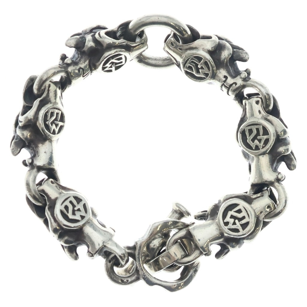 Travis Walker(トラヴィスワーカー) GARGOYLE BRACELET WITH T-BAR 6ガーゴイル ストーン装飾 Tバー チェーンブレスレット シルバー