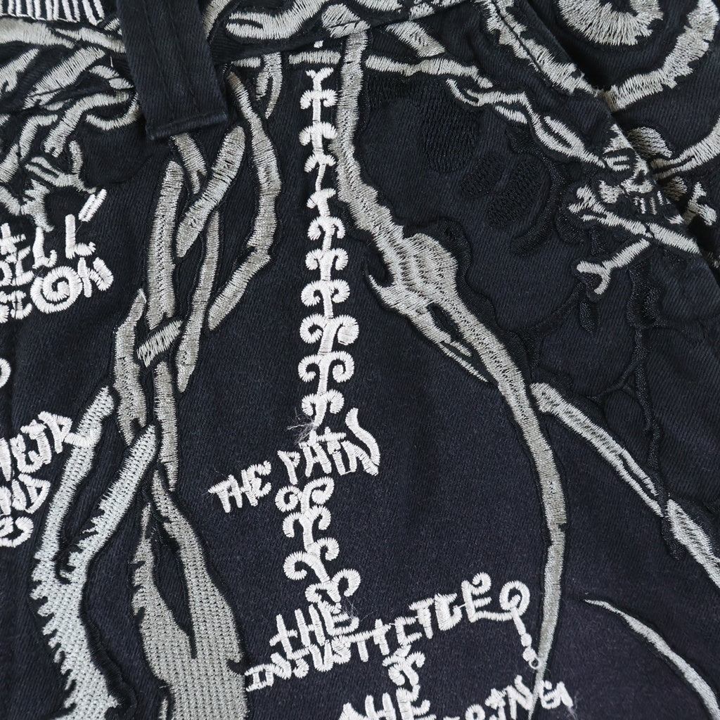 SUPREME(シュプリーム) 26SS Wombat Embroidered Work Short ウォンバット エンブロイダード ワーク ショーツ 総柄 ハーフパンツ ブラック