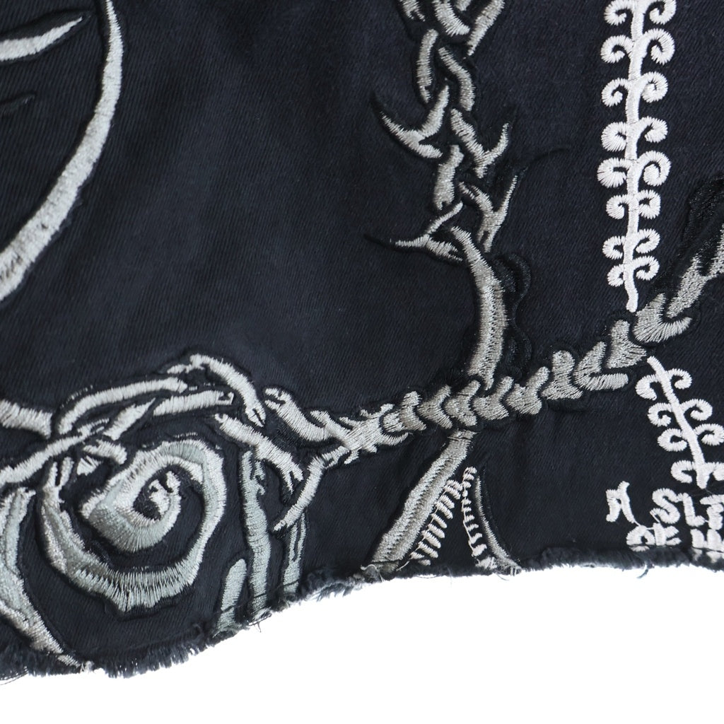 SUPREME(シュプリーム) 26SS Wombat Embroidered Work Short ウォンバット エンブロイダード ワーク ショーツ 総柄 ハーフパンツ ブラック