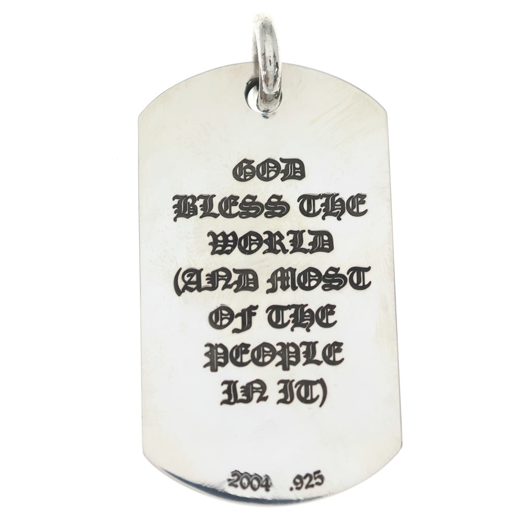 CHROME HEARTS(クロムハーツ) D TAG LRG GOD BLESS ラージ ゴッドブレス ドッグタグ ペンダントトップ シルバー