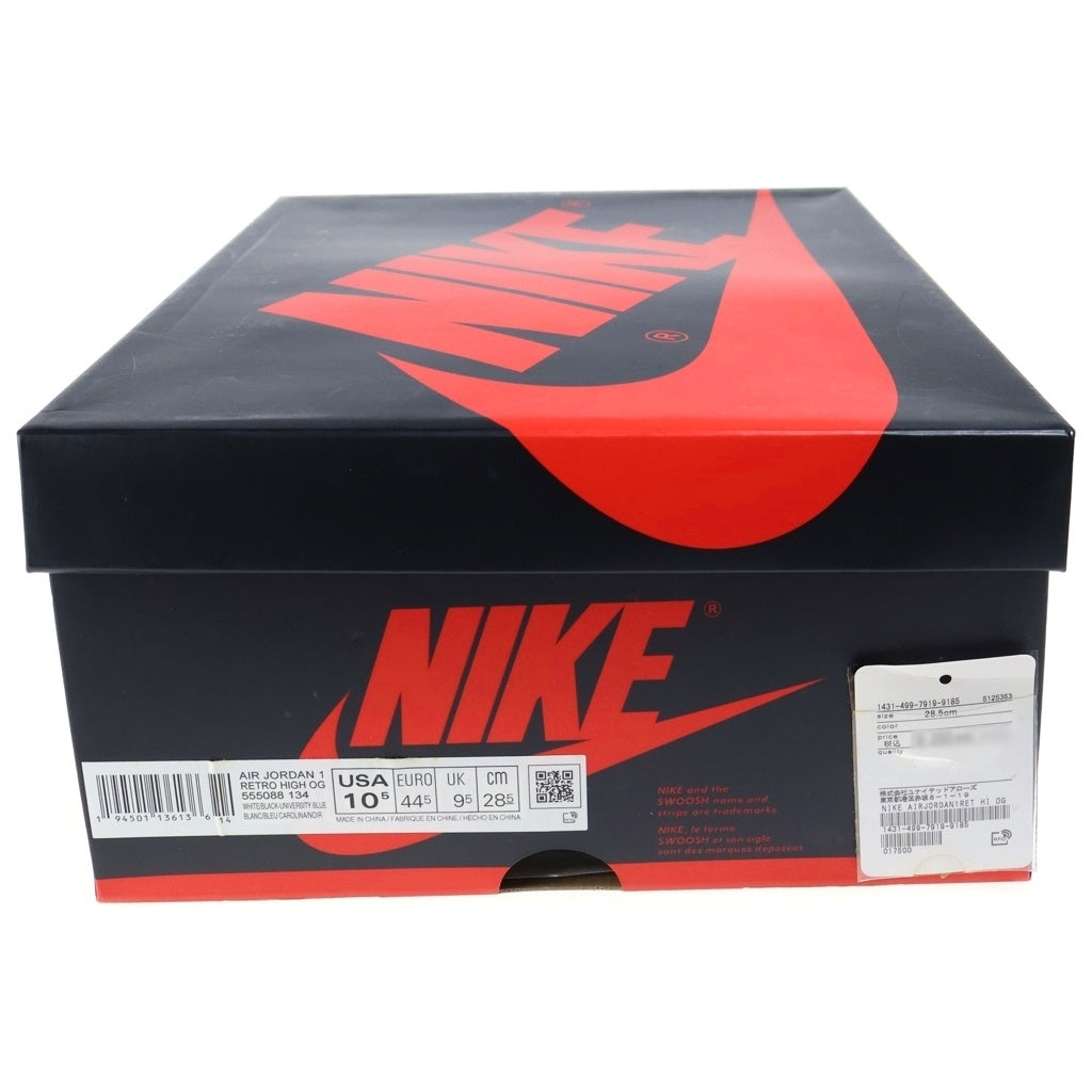 NIKE(ナイキ) AIR JORDAN HIGH OG UNIVERSITY BLUE エア ジョーダン 1 ユニバーシティ ハイカットスニーカー ブルー/ホワイト US10.5/28.5cm 555088-134