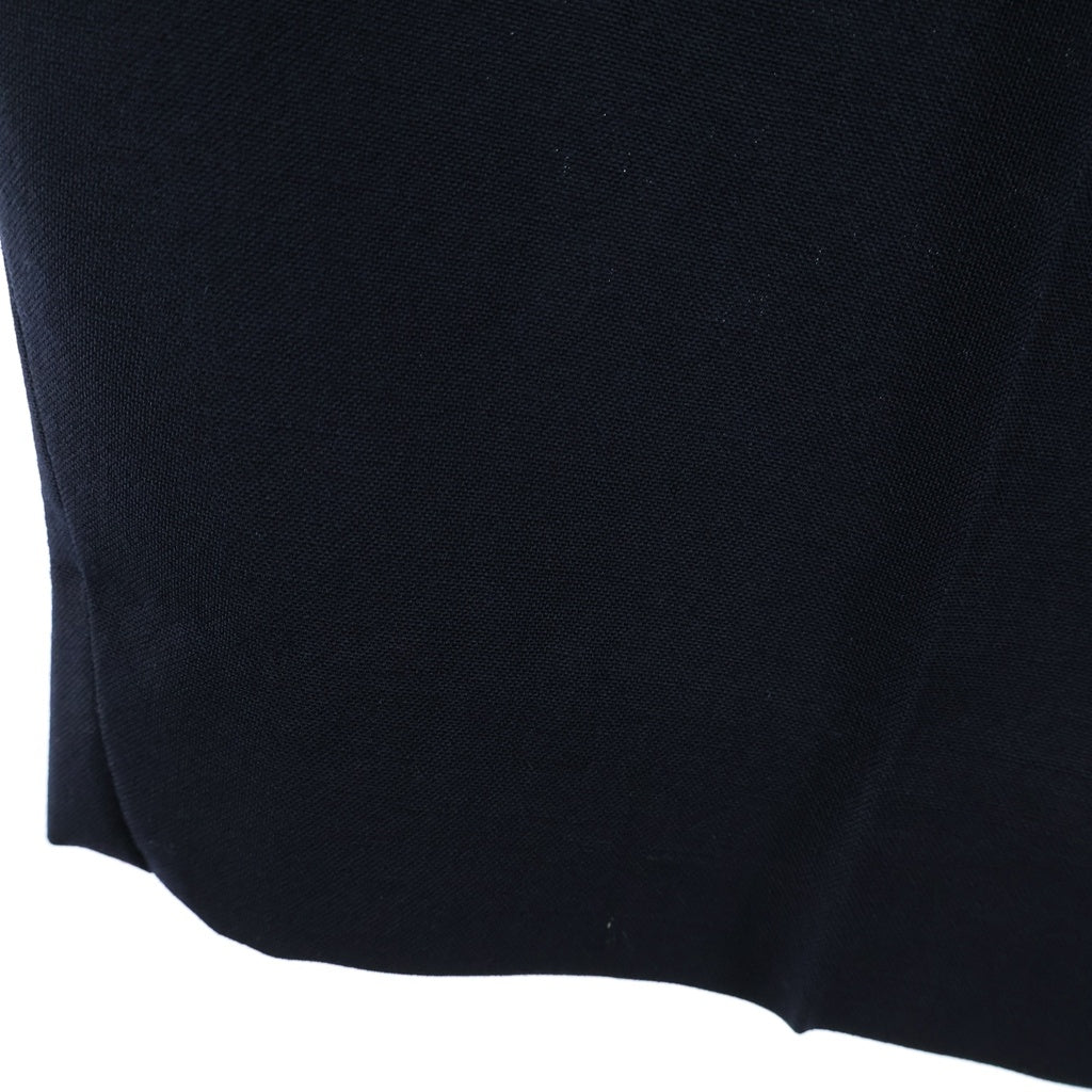NO BRAND(ノーブランド) REFOMED WOOL SLEEK リフォメッド 3タック ウール ワイドスラックス ネイビー REPT-YN01