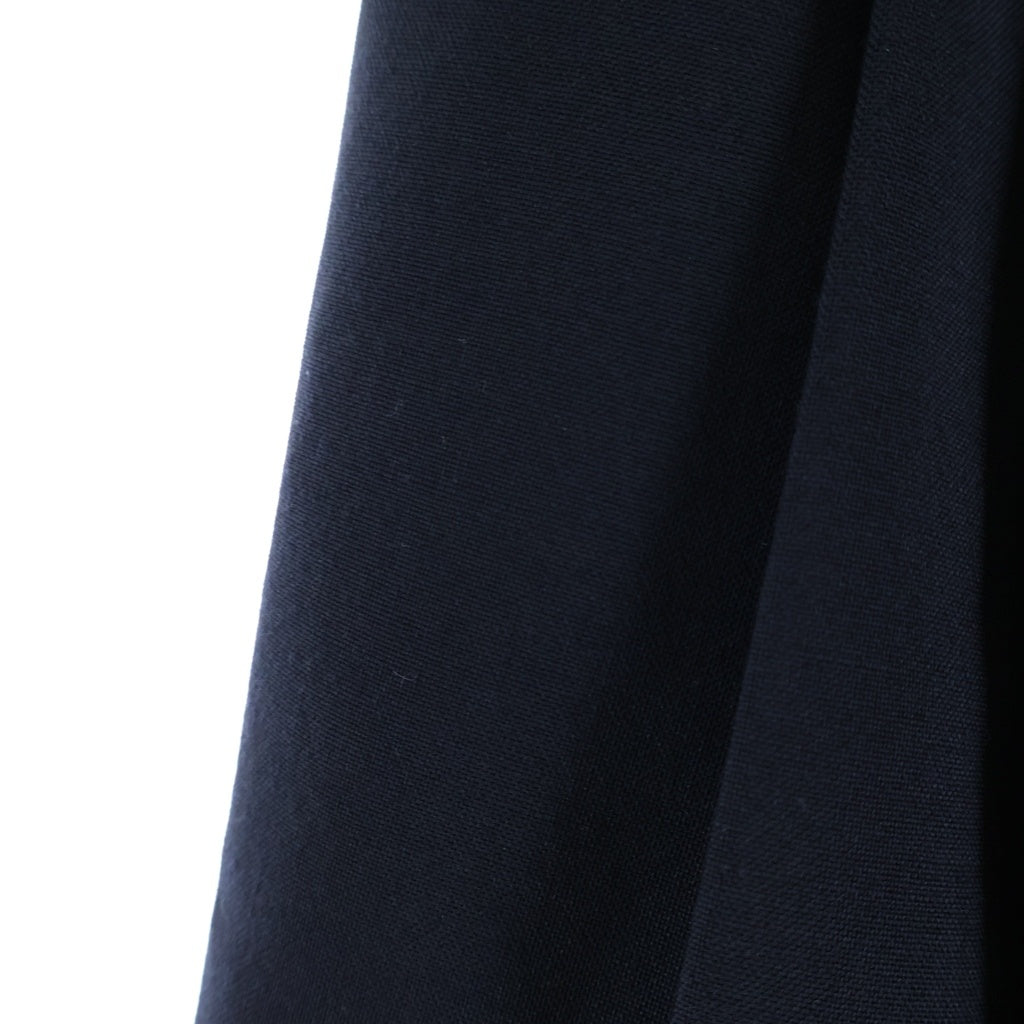 NO BRAND(ノーブランド) REFOMED WOOL SLEEK リフォメッド 3タック ウール ワイドスラックス ネイビー REPT-YN01
