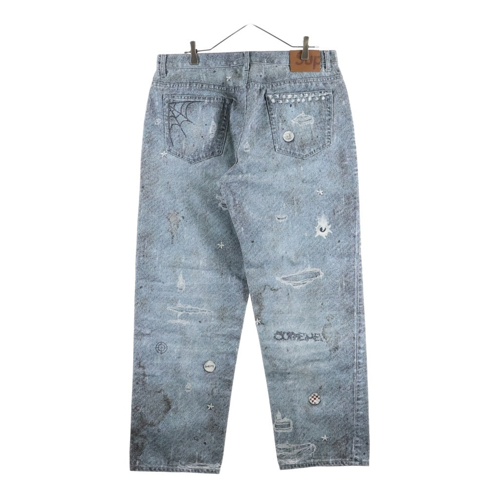 SUPREME(シュプリーム) 24AW HJR Trompe Loeil Loose Fit Jean トロンプルイユ ルーズフィット デニム ジーンズ グレー