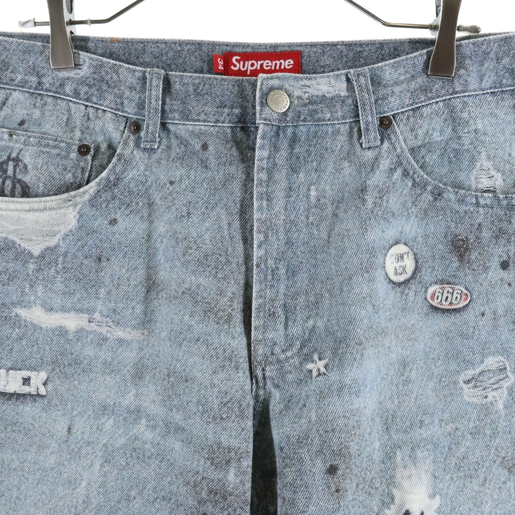 SUPREME(シュプリーム) 24AW HJR Trompe Loeil Loose Fit Jean トロンプルイユ ルーズフィット デニム ジーンズ グレー