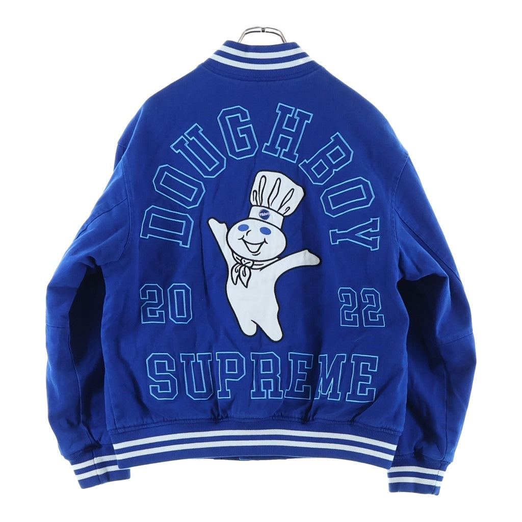 SUPREME(シュプリーム) 22AW ×Mitchell & Ness Doughboy Twill Varsity Jacket ミッチェルアンドネス ドゥボーイ ツイルバーシティジャケット ブルー