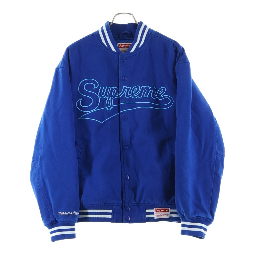 SUPREME(シュプリーム) 22AW ×Mitchell & Ness Doughboy Twill Varsity Jacket ミッチェルアンドネス ドゥボーイ ツイルバーシティジャケット ブルー