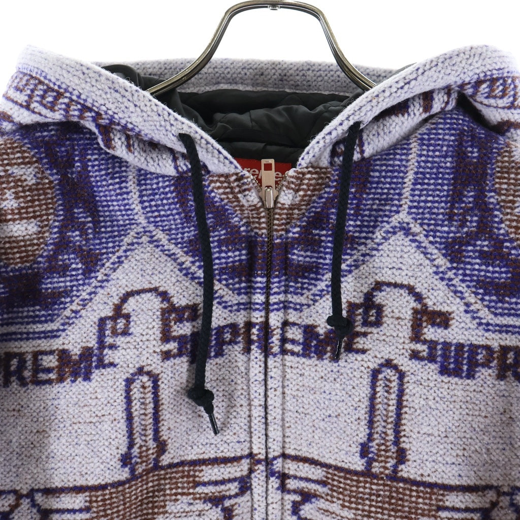 SUPREME(シュプリーム) 22AW Woven Hooded Jacket ウーブンフーデッドジャケット 総柄ジップアップパーカー パープル