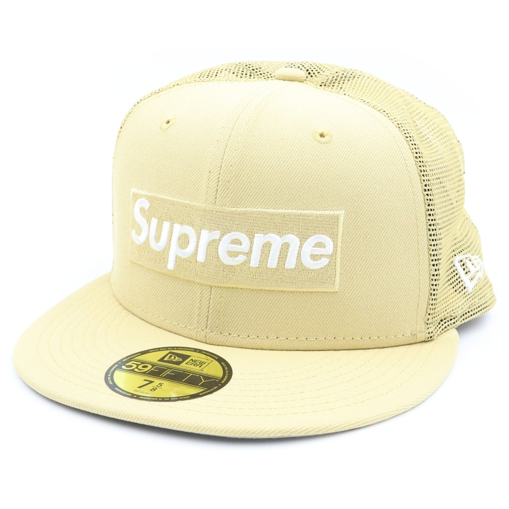 SUPREME(シュプリーム) 24SS ×NEW ERA Box Logo Mesh Back Cap ニューエラ ボックスロゴ 6パネル メッシュ ベースボールキャップ ベージュ