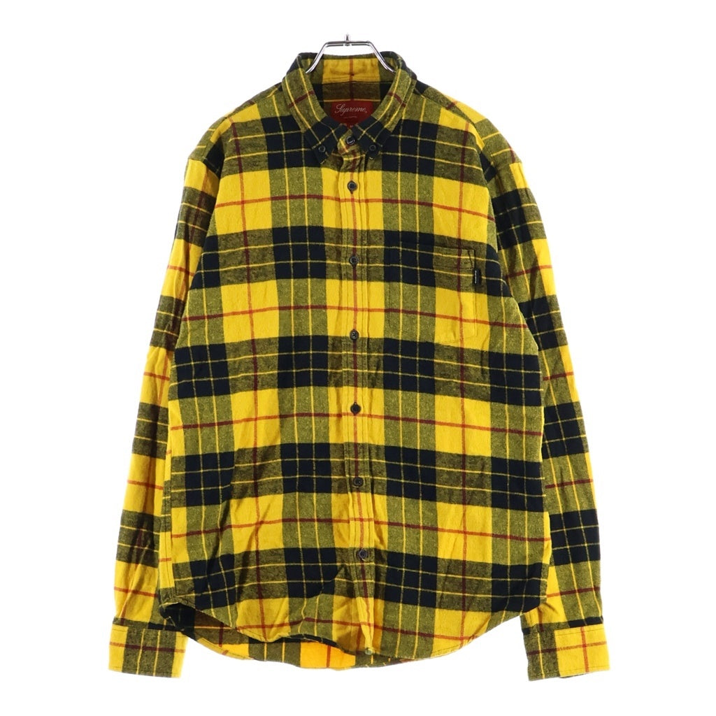 SUPREME(シュプリーム) 13AW Tartan Flannel Shirt タータンフランネルチェック ボタンダウン長袖シャツ イエロー