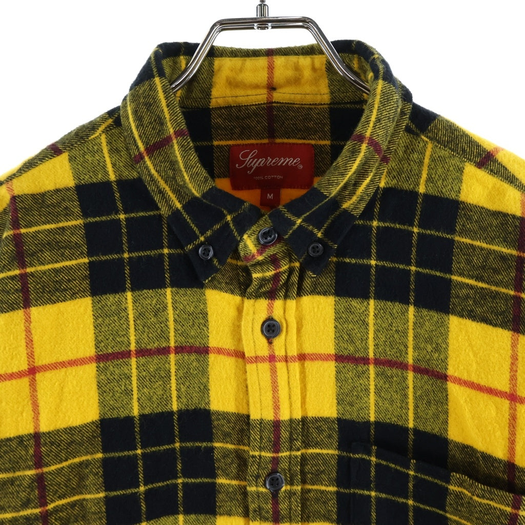 SUPREME(シュプリーム) 13AW Tartan Flannel Shirt タータンフランネルチェック ボタンダウン長袖シャツ イエロー