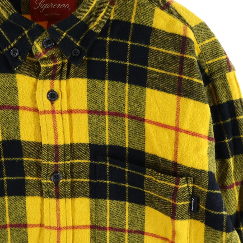 SUPREME(シュプリーム) 13AW Tartan Flannel Shirt タータンフランネルチェック ボタンダウン長袖シャツ イエロー