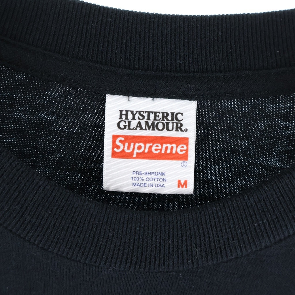 SUPREME(シュプリーム) 21SS ×HYSTERIC GLAMOUR L/S Tee ヒステリックグラマー グラフィックロゴプリントTシャツ 長袖クルーネックカットソー ブラック