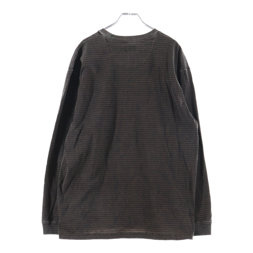 SUPREME(シュプリーム) 20AW Micro Stripe L/S Top マイクロ ストライプ クルーネック長袖Tシャツ カットソー ブラウン
