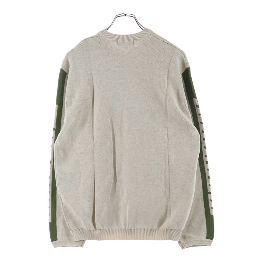 SUPREME(シュプリーム) 21AW Sleeve Stripe Sweater スリーブロゴ ストライプ クルーネックニットセーター ベージュ