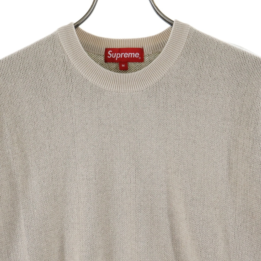 SUPREME(シュプリーム) 21AW Sleeve Stripe Sweater スリーブロゴ ストライプ クルーネックニットセーター ベージュ