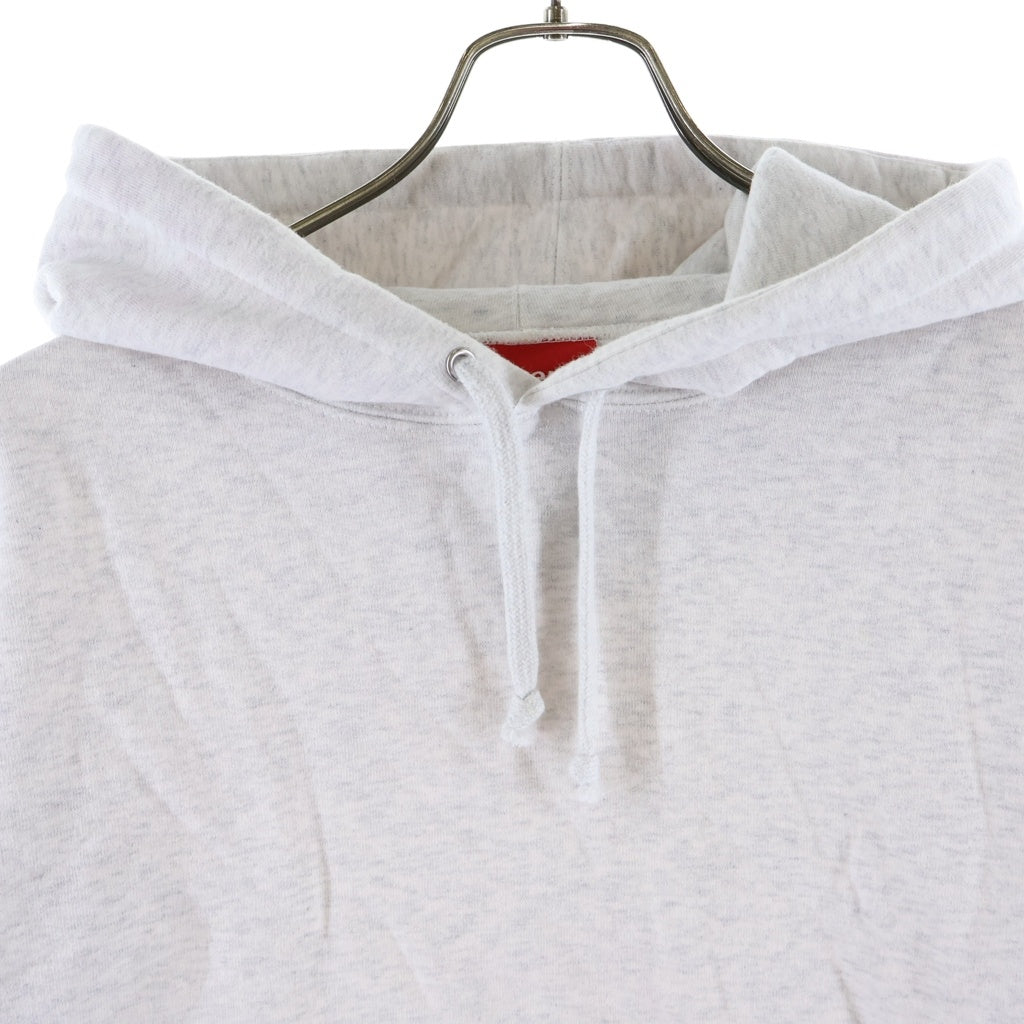 SUPREME(シュプリーム) 18AW Striped Rib Hooded Sweatshirt ストライプド リブロゴ プルオーバースウェットパーカー フーディー グレー