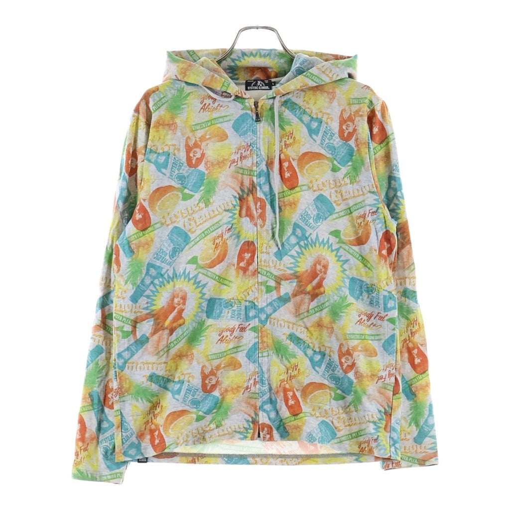 HYSTERIC GLAMOUR(ヒステリックグラマー) 総柄 コットン ジップアップスウェットパーカー フーディー マルチカラー 0252CF03