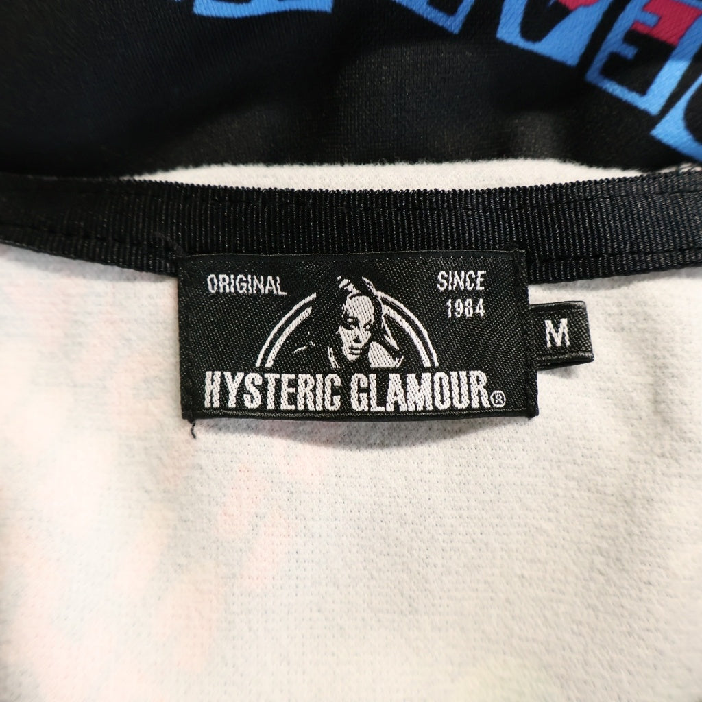 HYSTERIC GLAMOUR(ヒステリックグラマー) 総柄 ポリエステル ジップアップスウェットパーカー フーディー ブラック 02181CF02