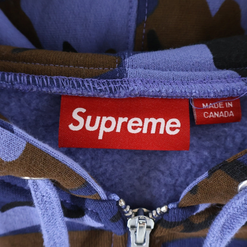 SUPREME(シュプリーム) 25SS Small Box Zip Up Hooded Sweatshirt カモ柄 スモールボックスロゴ ジップアップフーデッドスウェットシャツ パーカー ブルー