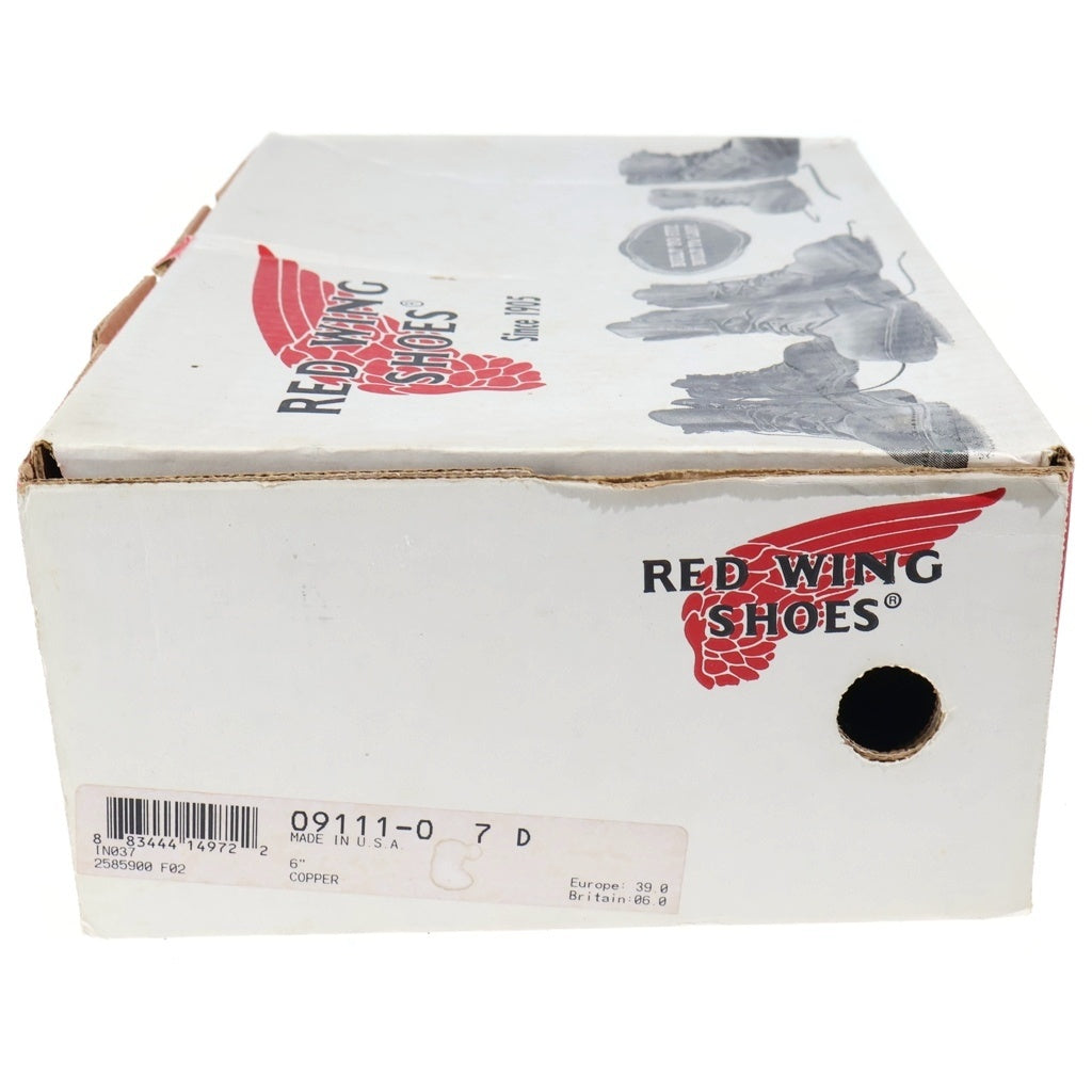 RED WING(レッド ウイング) 6inch CLASSIC ROUND BOOTS クラシック ラウンド レザー 7ホール ミッドカットブーツ ブラウン 9111