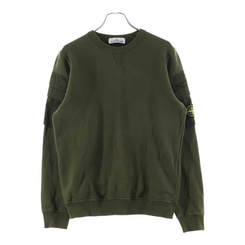 STONE ISLAND(ストーンアイランド) SHOULDER POCKET CREWNECK SWEATSHIRT ダブルポケット コンパスロゴワッペン クルーネックスウェット トレーナー カーキ 791560577
