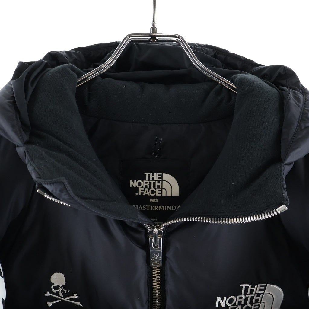 THE NORTH FACE(ザノースフェイス) 18AW ×MASTERMIND WORLD NUPTSE PUFFER JACKET マスターマインド ワールド ヌプシ ロゴ プリント パファー ダウンジャケット ブラック NF0A3V8F