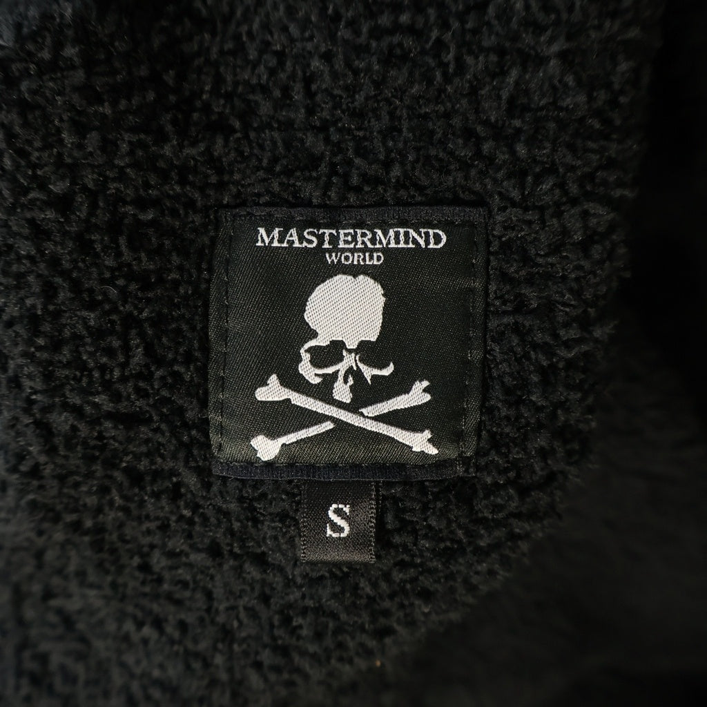 NO BRAND(ノーブランド) MASTERMIND WORLD LOUNGE ZIP UP HOODIE ラウンジ ジップアップ ボア フーディ パーカー ブラック CY0203-98C