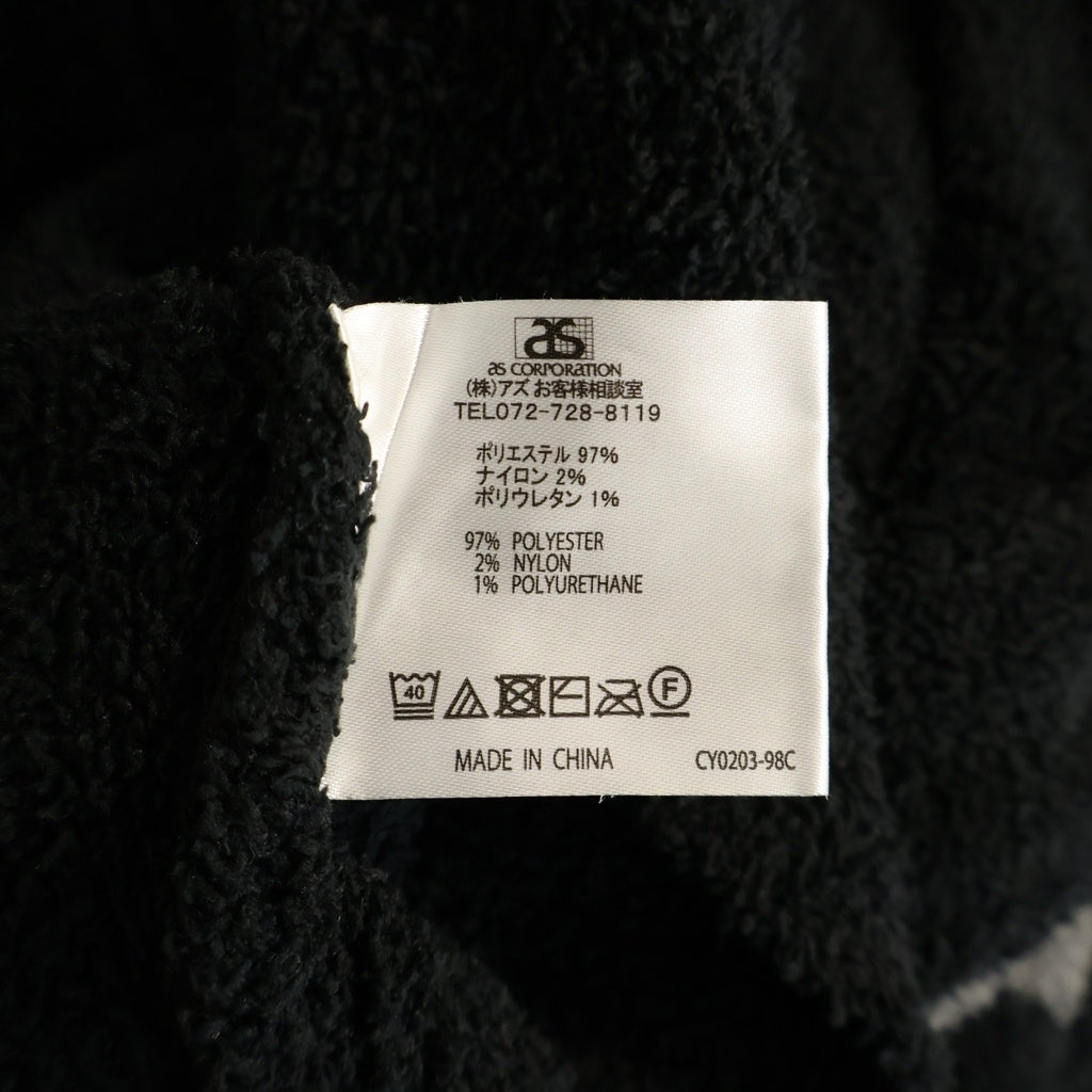 NO BRAND(ノーブランド) MASTERMIND WORLD LOUNGE ZIP UP HOODIE ラウンジ ジップアップ ボア フーディ パーカー ブラック CY0203-98C