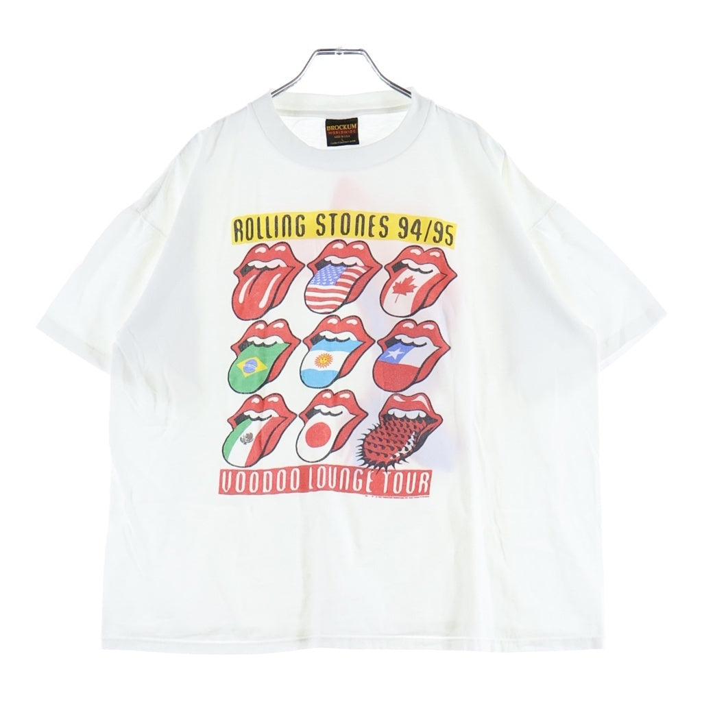 VINTAGE(ヴィンテージ) 90S VINTAGE THE ROLLING STONES VOODOO LOUNGE TOUR 94/95 TEE ヴィンテージ USA製 ブロッカム 国旗リップ&タン クルーネックTシャツ 半袖 カットソー ホワイト