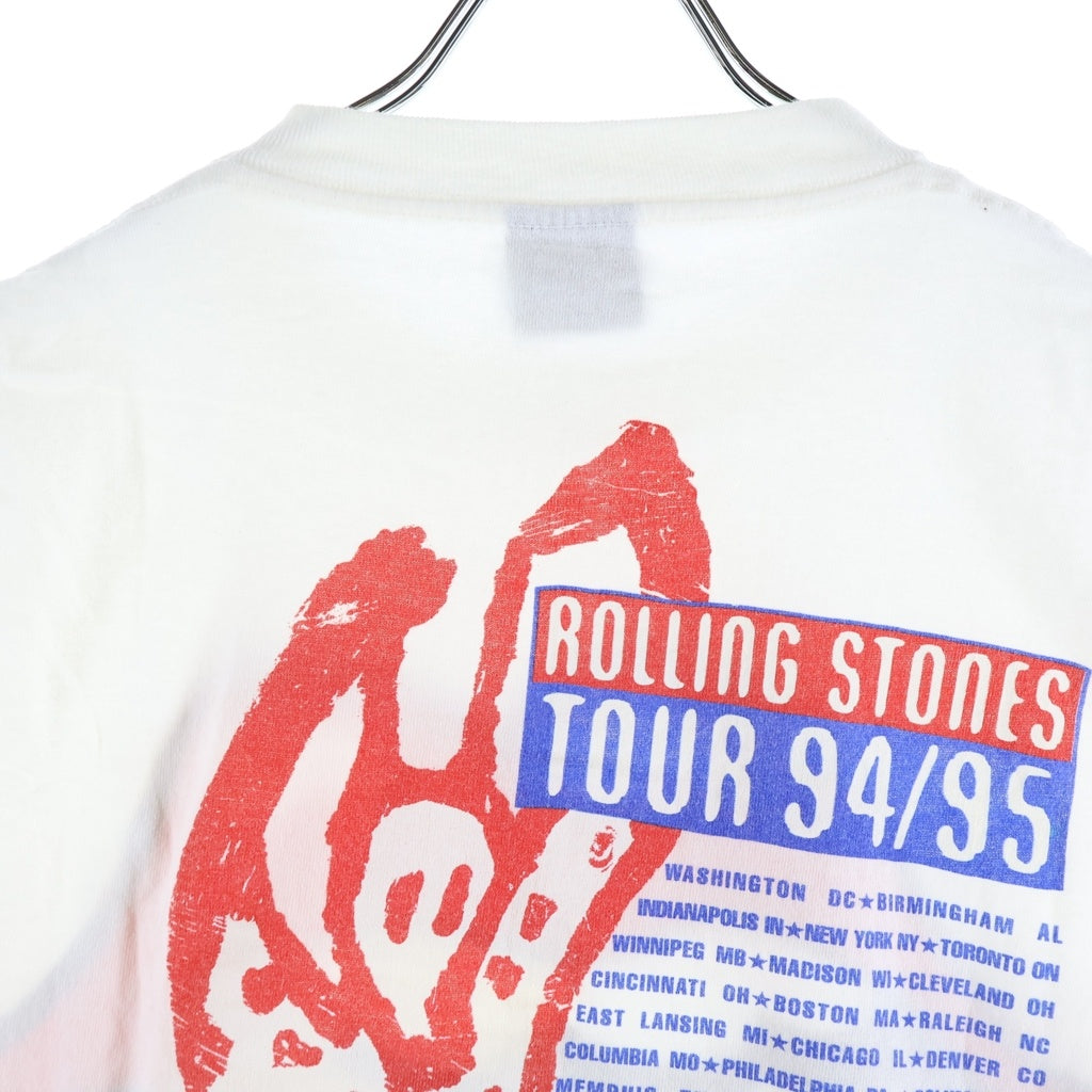 VINTAGE(ヴィンテージ) 90S VINTAGE THE ROLLING STONES VOODOO LOUNGE TOUR 94/95 TEE ヴィンテージ USA製 ブロッカム 日本フラッグ リップ&タン クルーネックTシャツ 半袖 カットソー ホワイト