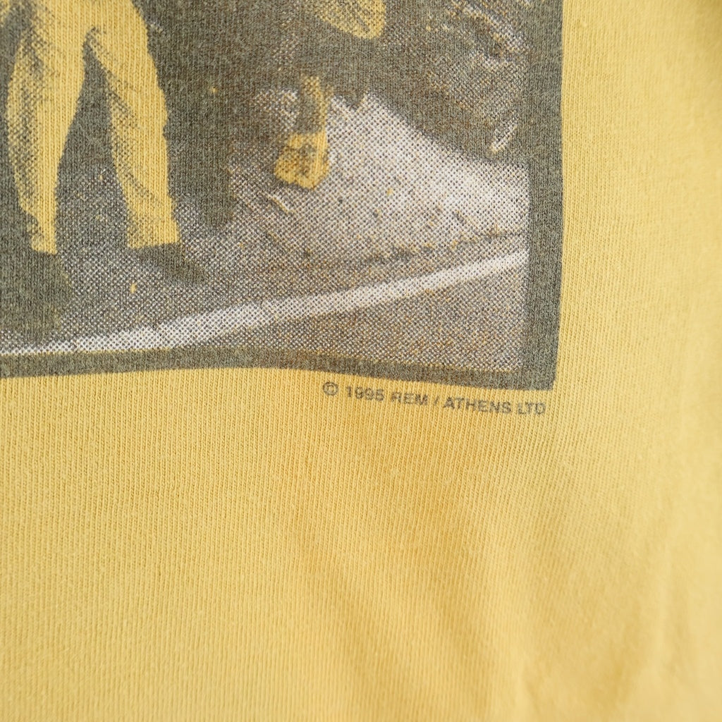 VINTAGE(ヴィンテージ) 90S VINTAGE R.E.M. TOUR 1995 TEE ヴィンテージ アールイーエム 両面プリント ツアー クルーネックTシャツ 半袖 カットソー イエロー