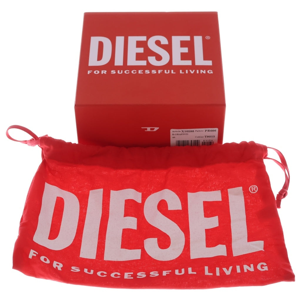 DIESEL(ディーゼル) B-GRAFFITI ビーグラフィティ グラフィティロゴバック レザーベルト ブラック X10598