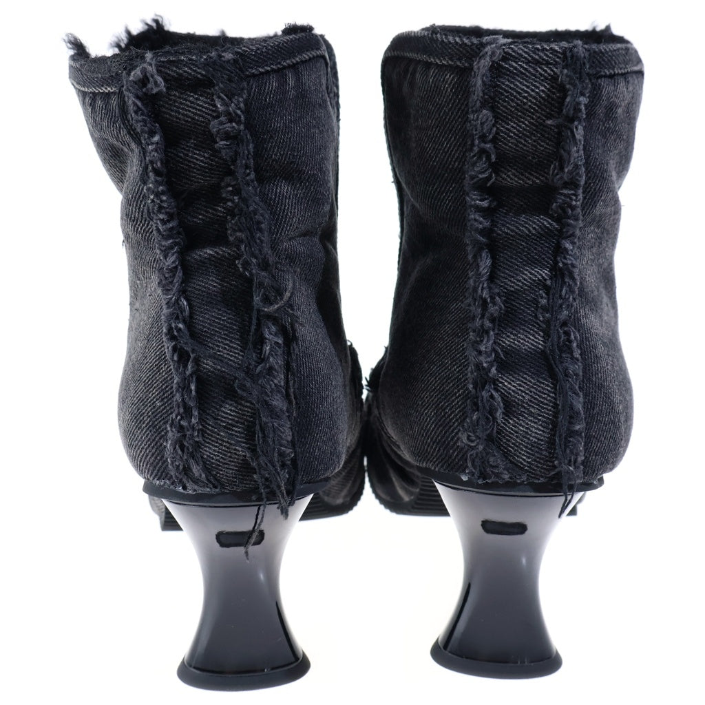 DIESEL(ディーゼル) D-WOODSTOCK HEEL AB ディーウッドストック デニムヒールアンクルブーツ レディース ブラック US8.5/25.5cm Y03696