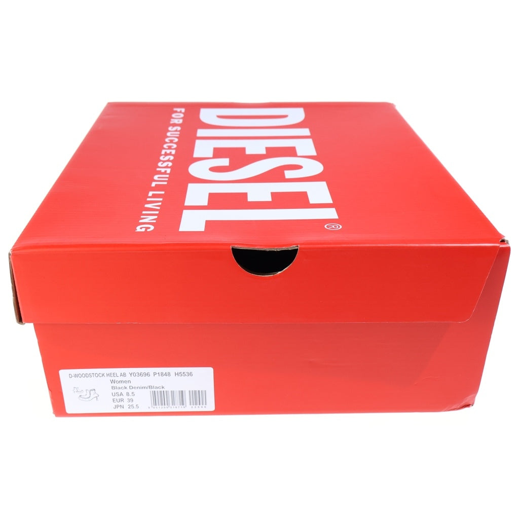 DIESEL(ディーゼル) D-WOODSTOCK HEEL AB ディーウッドストック デニムヒールアンクルブーツ レディース ブラック US8.5/25.5cm Y03696