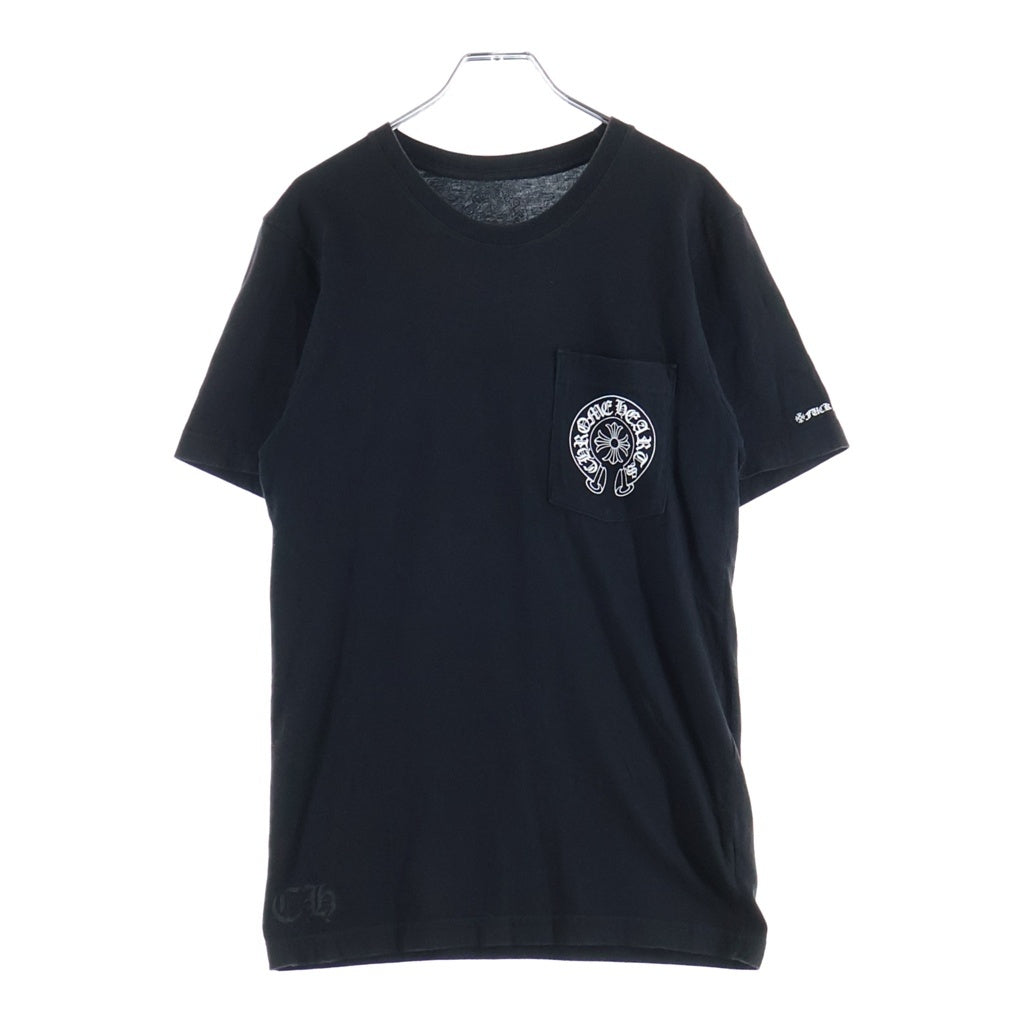 CHROME HEARTS(クロムハーツ) HORSESHOE S/S TEE ホースシュープリント ポケット半袖Tシャツ カットソー ブラック