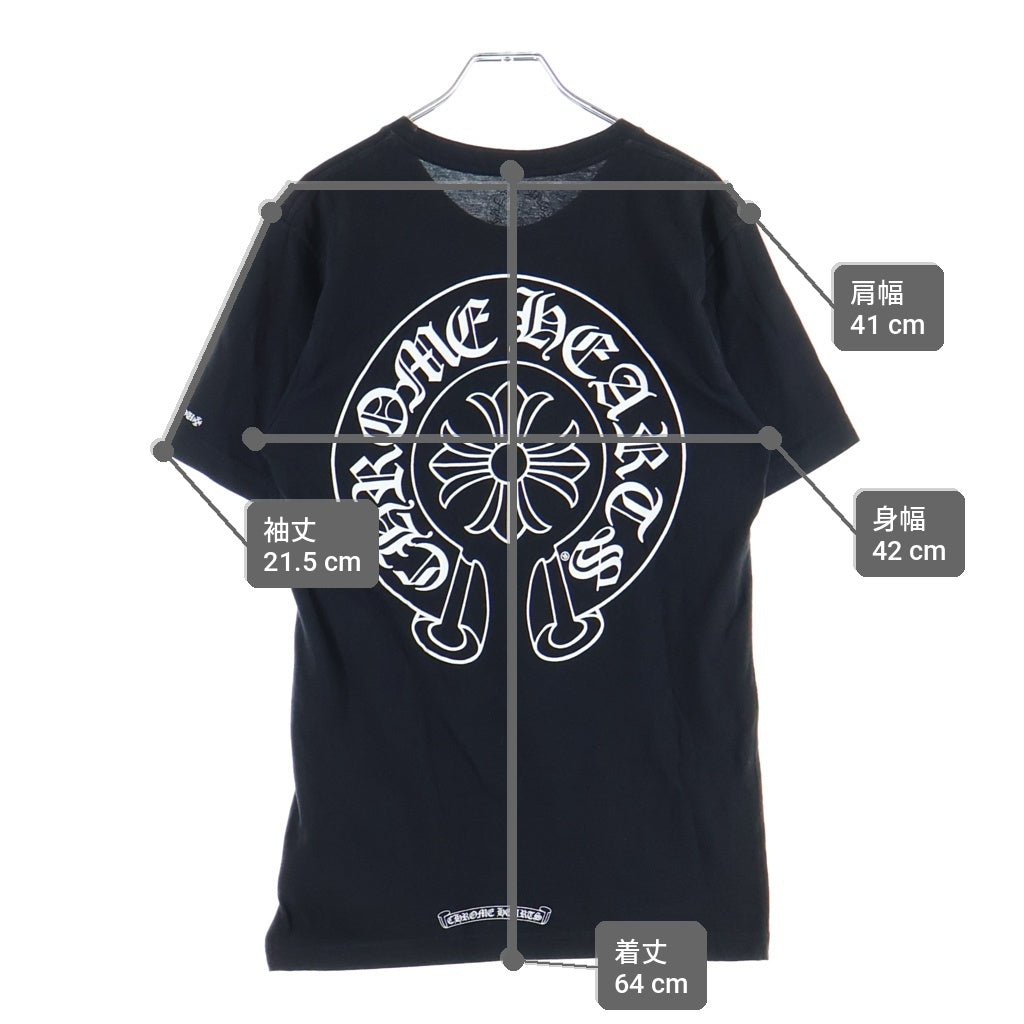 CHROME HEARTS(クロムハーツ) HORSESHOE S/S TEE ホースシュープリント ポケット半袖Tシャツ カットソー ブラック