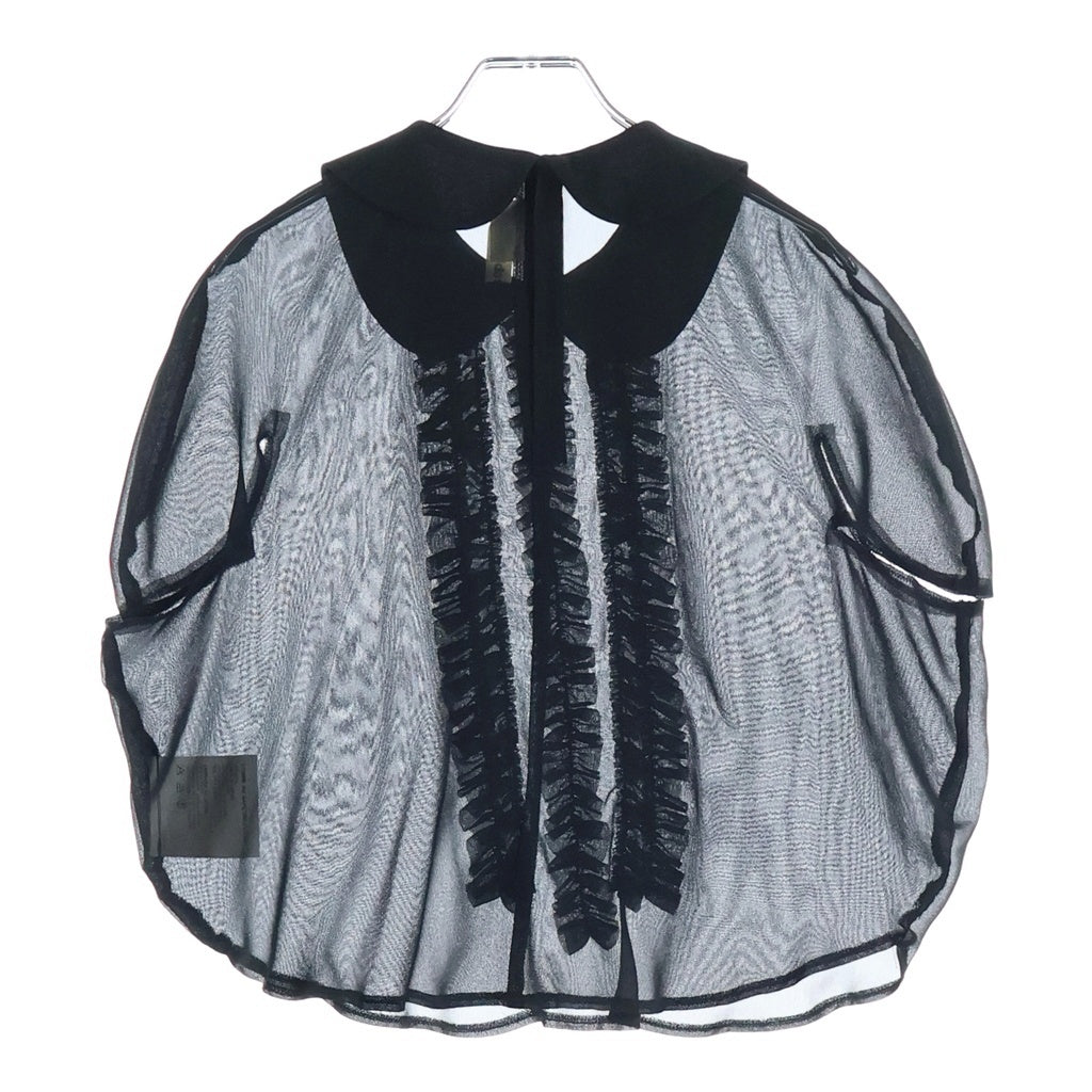 COMME des GARCONS(コムデギャルソン) 09SS AD2008 フリルデザイン ラウンドカラー ショートスリーブ ブラウス レディース ブラック GC-B015