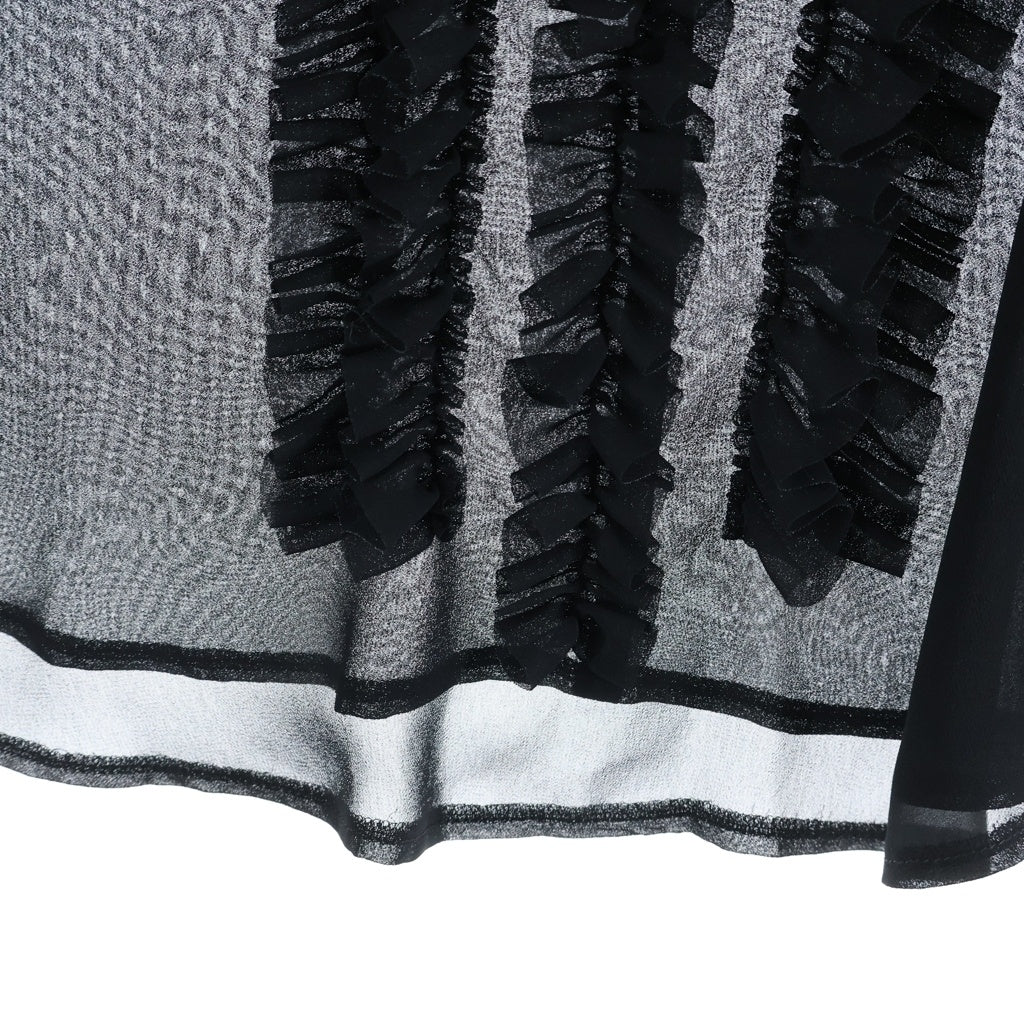 COMME des GARCONS(コムデギャルソン) 09SS AD2008 フリルデザイン ラウンドカラー ショートスリーブ ブラウス レディース ブラック GC-B015