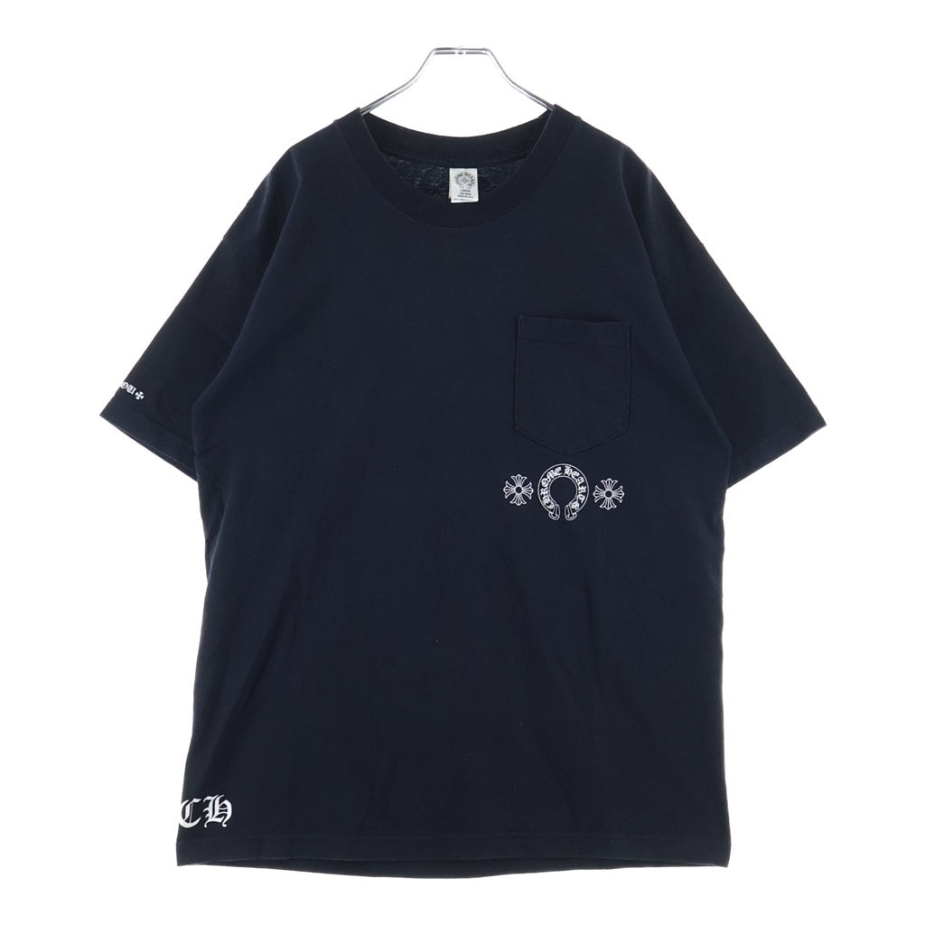 CHROME HEARTS(クロムハーツ) OLD CH PLUS TEE CHプラス 両面ホースシュー ロゴプリント クルーネック半袖Tシャツ カットソー ブラック