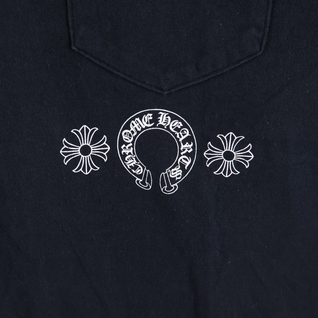 CHROME HEARTS(クロムハーツ) OLD CH PLUS TEE CHプラス 両面ホースシュー ロゴプリント クルーネック半袖Tシャツ カットソー ブラック