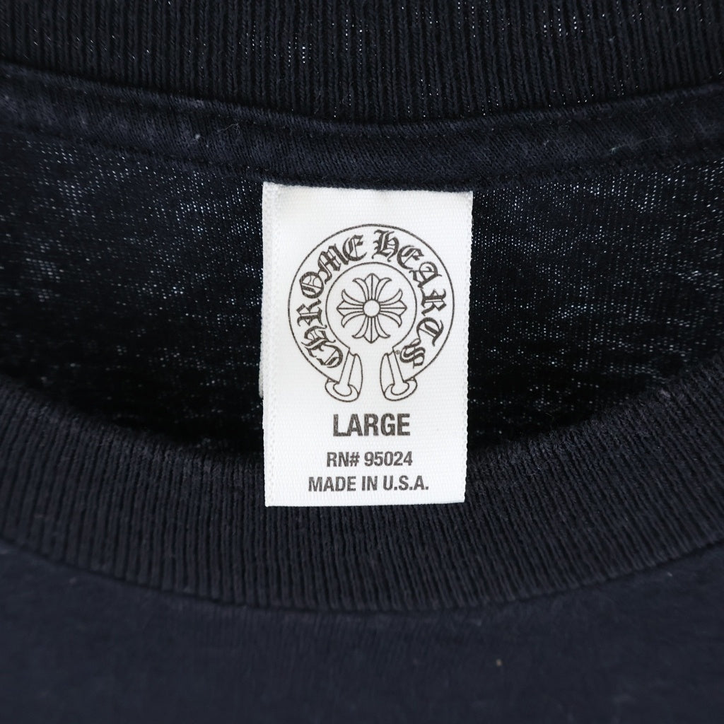 CHROME HEARTS(クロムハーツ) OLD CH PLUS TEE CHプラス 両面ホースシュー ロゴプリント クルーネック半袖Tシャツ カットソー ブラック