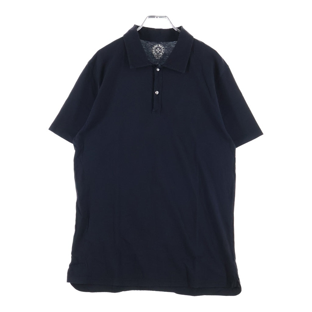 CHROME HEARTS(クロムハーツ) OLD CH POLO SHIRT クロスボールボタン コットン 半袖ポロシャツ ブラック