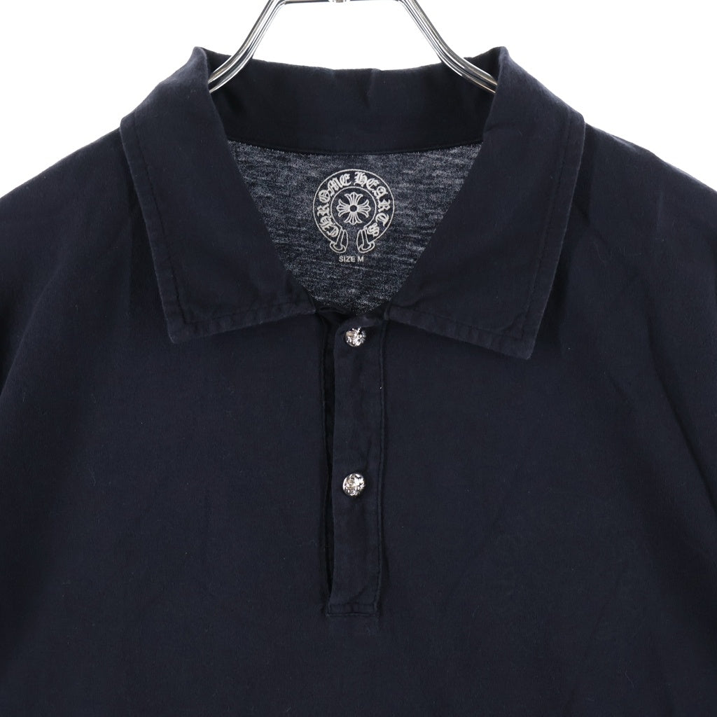 CHROME HEARTS(クロムハーツ) OLD CH POLO SHIRT クロスボールボタン コットン 半袖ポロシャツ ブラック