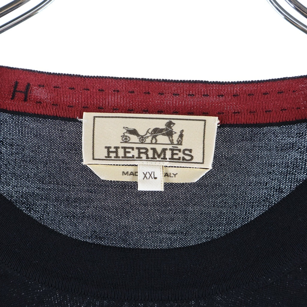 HERMES(エルメス) イタリア製 クルーネックニットセーター ブラック