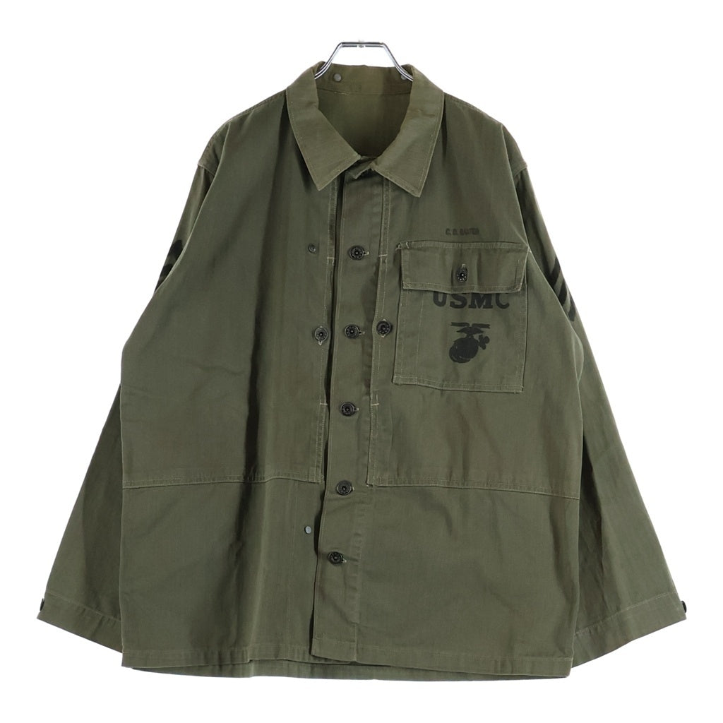 VINTAGE(ヴィンテージ) 40S VINTAGE USMC P-44 HBT ヴィンテージ 月桂樹ボタン ユーティリティ ミリタリージャケット カーキ