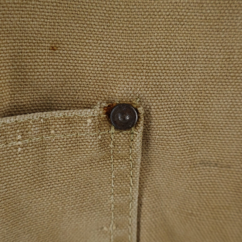 CARHARTT(カーハート) 60S VINTAGE ヴィンタージ デカCタグ ダブルニー ダック地 オーバーオール ツナギ ベージュ