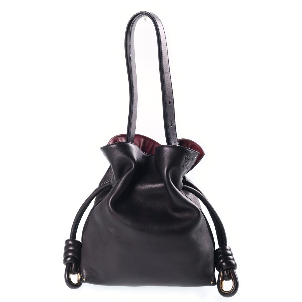 LOEWE(ロエベ) FLAMENCO KNOT BAG フラメンコ ノット 26 アナグラムロゴ レザーショルダーバッグ ブラック 334.87.K63 レディース