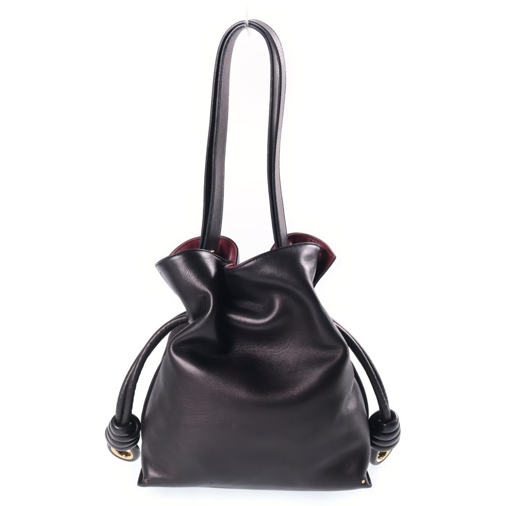 LOEWE(ロエベ) FLAMENCO KNOT BAG フラメンコ ノット 26 アナグラムロゴ レザーショルダーバッグ ブラック 334.87.K63 レディース
