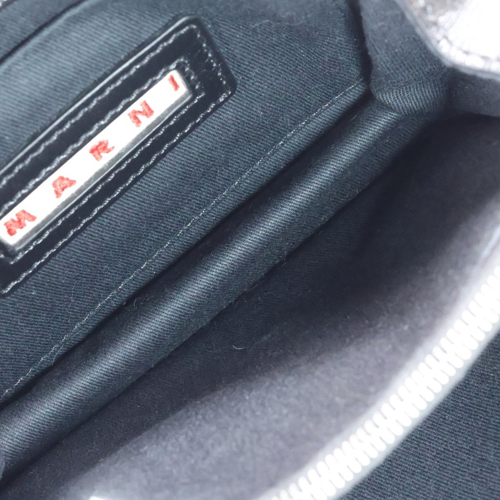 MARNI(マルニ) TRANK SOFT トランク ソフト カーフスキン レザーショルダーバッグ ブラック SBMQ0046U1 レディース